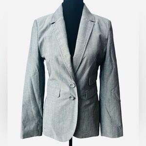 Hobbs London Lightweight Gray Wool Blazer Size 8 Mohair Blend Fully Lined Career